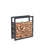 Bc - elec - hhwpf0020 rangement  bois en acier noir 80x80x25cm, rack pour bois de chauffage, range - ...