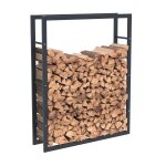 Bc - elec - hhwpf0025 rangement à bois en acier noir 125x100x25cm, rack pour bois de chauffage, range ... Bc - elec - hhwpf0025 rangement à bois en acier noir 125x100x25cm, rack pour bois de chauffage, range ...