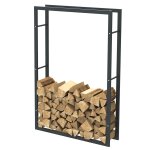 Bc - elec - hhwpf0026 rangement à bois en acier noir 150x100x25cm, rack pour bois de chauffage, range ... Bc - elec - hhwpf0026 rangement à bois en acier noir 150x100x25cm, rack pour bois de chauffage, range ...