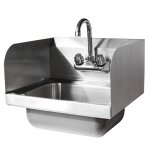 Bc - elec - hjjss0019 lave - mains mural inox, �vier mural avec parois lat�rales acier inoxydable gastronomie ...