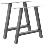 Bc - elec - hjjts0015 - s 2 pieds de table en acier gris 70x72cm, pieds pour meubles, pieds de table ...