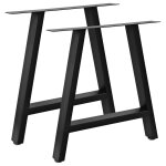 Bc - elec - hjjts0015 - b 2 pieds de table en acier noir 70x72cm, pieds pour meubles, pieds de table ...