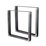 Bc - elec - hm7072 - s 2 pieds de table en acier vernis format rectangulaire 70x72cm, pieds pour meubles, ...