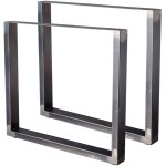 Bc - elec - hm8072 - s 2 pieds de table en acier vernis format rectangulaire 80x72cm, pieds pour meubles, ...