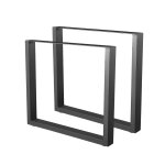 Bc - elec - hm8072 - b jeu de 2 pieds de table en acier format rectangulaire noir, pieds pour meubles, ...