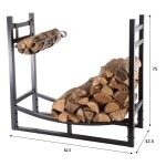 Bc - elec - hmfr - 16 rangement  bois en acier noir 82. 5x33x75cm, rack pour bois de chauffage, range ...