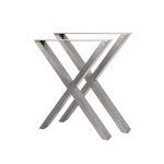 Bc - elec - hmlt - 3 jeu de 2 pieds de table en acier brut vernis format x, pieds de table mtal 60x72cm ...