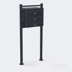 Bc - elec - hpb1x3 - gs boite aux lettres sur pieds anthracite pour 3 appartements