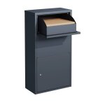 Bc - elec - hxxpb001 - 2 bo�te aux lettres murale, bo�te � colis murale en acier galvanis� anthracite ...