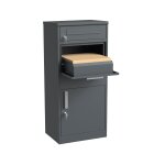 Bc - elec - hxxpb005 - 2 bo�te aux lettres avec bo�te � colis en acier galvanis� anthracite et compartiment ...