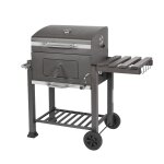 Bc - elec - jy - 010 barbecue smoker grill charbon avec fumoir � chariot � roulettes, thermom�tre int�gr�, ...