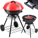 Bc - elec - jy - 019 barbecue � charbon 42. 5cm avec couvercle verrouillable et roues � grill compact ...