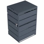 Varan motors - shwgc01501 cache - poubelle ext�rieur en acier galvanis� anthracite 66x80x116 cm � cache ...