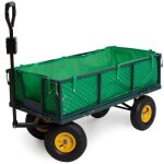 Varan motors - tc1840a chariot de jardin, remorque  main, avec bche, cots amovibles, max 350kg