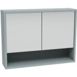 Armoire de toilette fabian gris bleut l. 80 2 portes - lapeyre