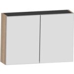 Armoire de toilette infiny bois clair 2 portes miroir l. 80 - lapeyre Armoire de toilette infiny bois clair 2 portes miroir l. 80 - lapeyre