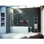 Atelier du bain - pare baignoire genie 2 volets relevables h. 140xl. 101 verre transp. prof. chrome
