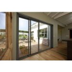 Baie coulissante � galandage neva alu - blanc 9016 b - sur mesure - lapeyre