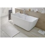 Baignoire presqu ile acryl blanc lot l. 170 x l. 75 + siphon + vacuation souple - lapeyre