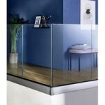 Balustrade claire en verre transp. , profil alu gris, pour int / ext (en ml) - lapeyre