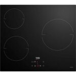 Beko - table induction noir 3 foyers beko hii63400mt