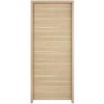 Bp roxie chne naturel inserts inox huisserie de 90 mm h. 204 x l. 63 cm g - lapeyre