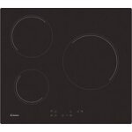 Candy - table vitrocramique noir 3 foyers candy ch63ct