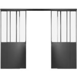 Cloisons creat adapt. s / rail (2 ptes vitre coulissantes. a / rail) n9005 h225x146g - lapeyre Cloisons creat adapt. s / rail (2 ptes vitre coulissantes. a / rail) n9005 h225x146g - lapeyre