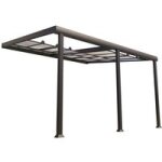 Couleurs du monde - pergola adosse athezza aluminium gris anthracite l. 4m x p. 3, 50m x h. 2, 30m ldd ...