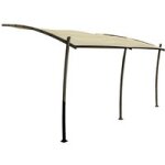 Couleurs du monde - pergola adosse kyoto aluminium gris h. 2, 65m x l. 4m x p. 3, 50 m ldd
