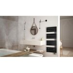 Deltacalor - sèche - serviettes électrique asymetrique 750w noir h. 151. 6 x l. 50 Deltacalor - sèche - serviettes électrique asymetrique 750w noir h. 151. 6 x l. 50