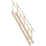 Echelle de meunier, sapin 12 marche h. 271 x rec. 183, avec 2 rampes - lapeyre
