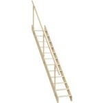 Echelle de meunier sapin 12 marche h. 271 x rec. 183 avec rampe - lapeyre