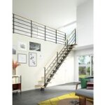 Escalier elliot qt haut m�tal std marches h�tre brut rampe eva h. 274 g - lapeyre