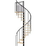 Escalier enzo d. 140 cm acier noir, htre lca vernis incolore rampe emma - lapeyre