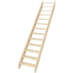 Escalier kino droit sapin h. 274 x rec. 243 ss contremarche ss rampe en kit - lapeyre