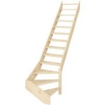 Escalier kino qtbas sapin h. 274 x rec. 255 ss contremarche ss rampe gauche en kit - lapeyre