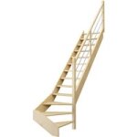 Escalier ludo qtbas sapin h. 274 x rec. 255 avec rampe tubes à gauche en kit - lapeyre Escalier ludo qtbas sapin h. 274 x rec. 255 avec rampe tubes à gauche en kit - lapeyre