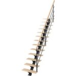 Escalier studio droit m�tal std marches h�tre brut avec rampe h. 274 - lapeyre