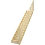 Escalier uno droit sapin h. 274 x rec. 243 avec rampe fuseau � gauche en kit - lapeyre