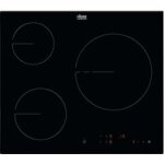 Faure - table vitrocramique noir 3 foyers faure fhrm639k