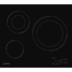Indesit - table vitrocramique noir 3 foyers indesit ri360c