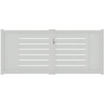 Jardimat - portail battant catane barreaud� alu h. 136 x l. 300 gris anthracite ral 7016 fs g