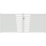 Jardimat - portail battant pise barreau alu h. 129 x l. 300 blanc neige ral 9016 brillant