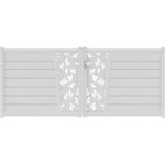 Jardimat - portail battant pise feuille alu h. 129 x l. 300 blanc neige ral 9016 brillant