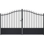Jardimat - portail battant valter aluminium h. 180 / 150 x l. 300 noir ral 9005 gauche
