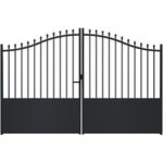 Jardimat - portail battant vangelys aluminium h. 200 / 170 x l. 400 noir ral 9005 gauche