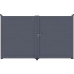 Jardimat - portail battant venzo aluminium h. 180 x l. 350 gris anthracite ral 7016 fs g