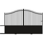 Jardimat - portail coulissant vangelys h. 200 / 170 x l. 300 noir ral 9005 gauche