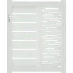 Jardimat - portillon catane ligne horizontale alu h. 136 x l. 100 blanc ral 9016 brillant g